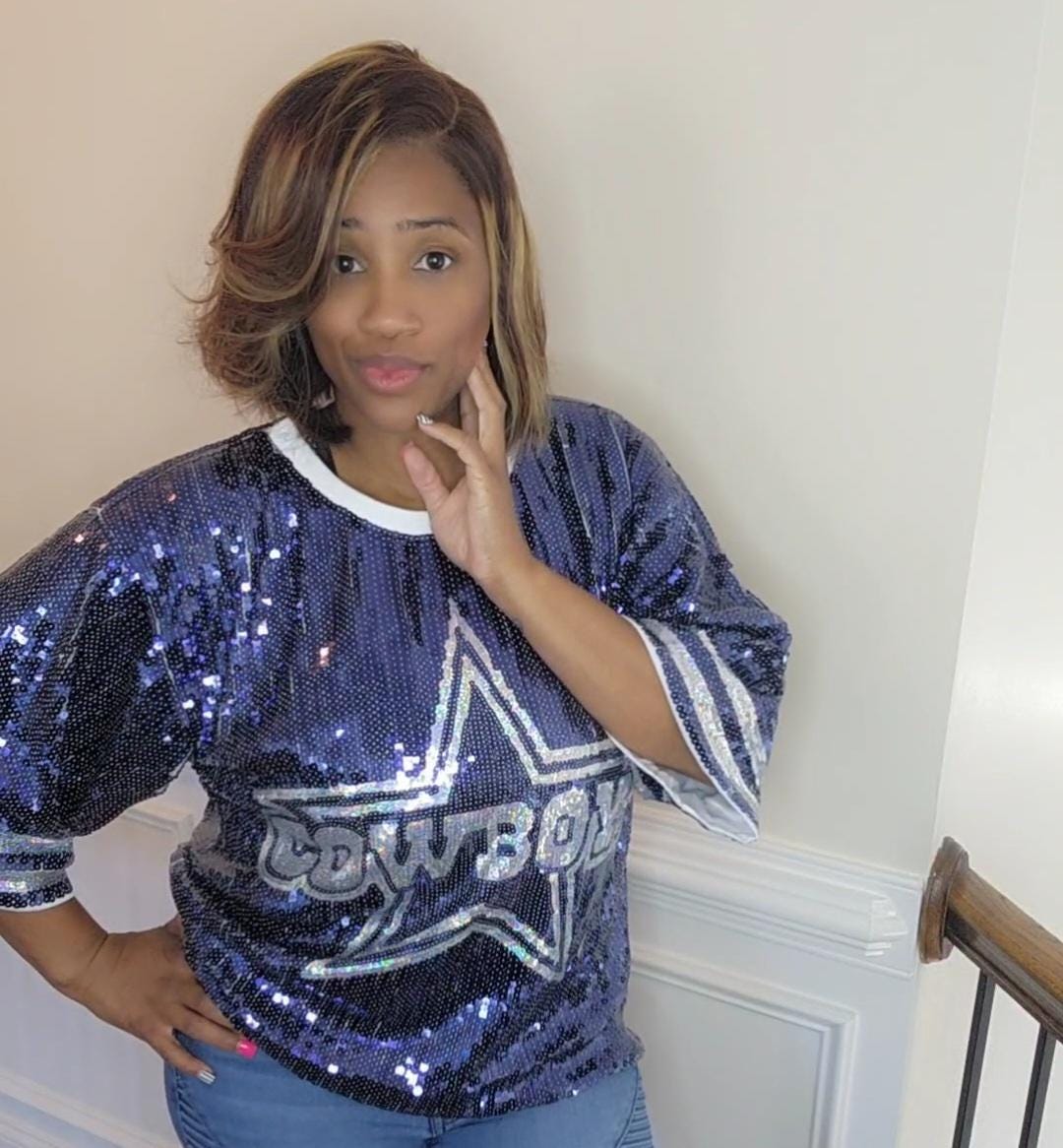 dallas cowboys sequin jersey dress Sparkly cérémonie