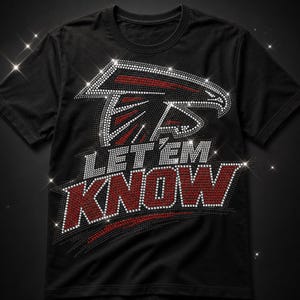 ATL  Rhinestone Shirt | Women's Bling Tee | Atlanta Fan Shirt | Game Day Glitter Shirt | Front Design