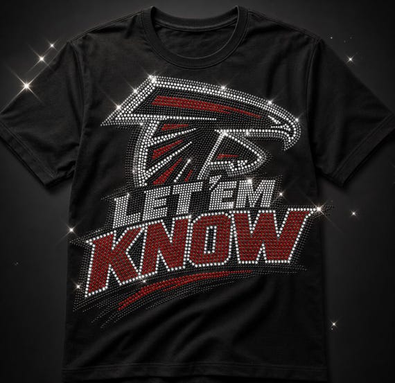 ATL  Rhinestone Shirt | Women's Bling Tee | Atlanta Fan Shirt | Game Day Glitter Shirt | Front Design
