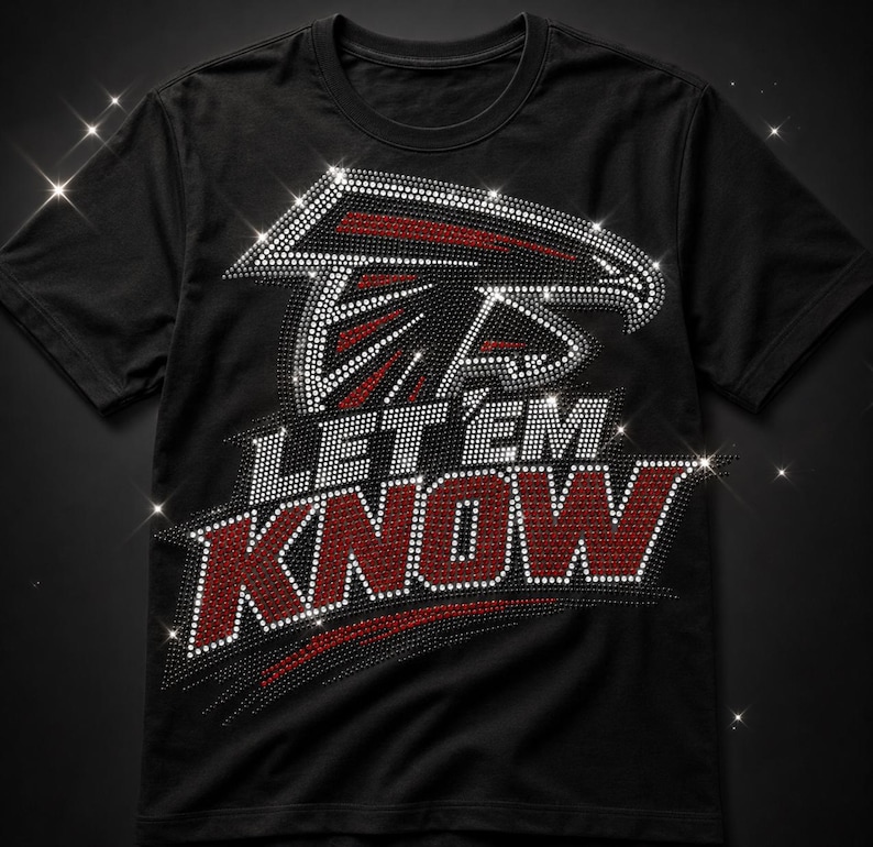 ATL Rhinestone Shirt | Women's Bling Tee | Atlanta Fan Shirt | Game Day Glitter Shirt | Front Design image 1