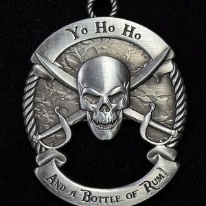 Pirate Bottle Opener Challenge Coin 3&quot; tall in antique silver