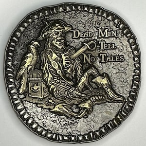 Dead Men Tell No Tales Pirate challenge coin, 1.75&quot; New Two Tone version!!