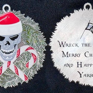 Wreck the Halls Pirate Christmas holiday ornament