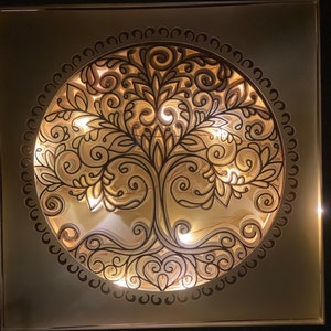 3D SVG Shadowbox Tree of Life Layered lightbox file download for Cricut resizable and easy cut