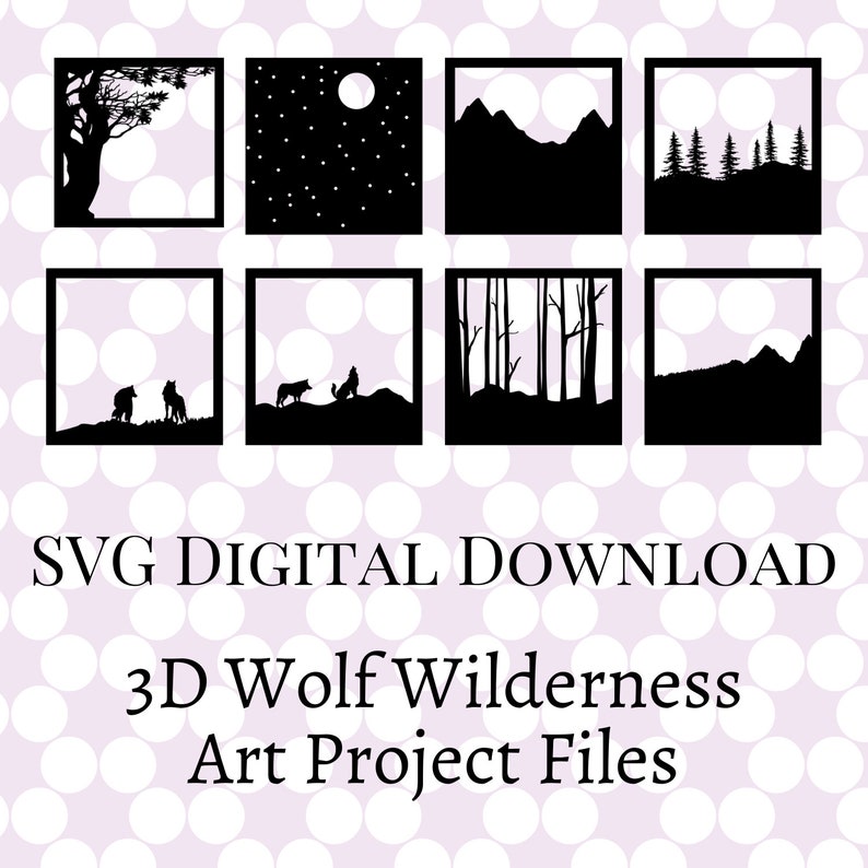 Download 3D SVG Wolf Wolves 3D Digital Download 3D Wolf Shadow Box | Etsy
