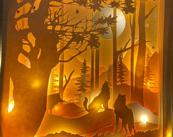 3D Cricut Project for Beginner, Wolf Wolves Wilderness SVG Digital Download Craft Cut File