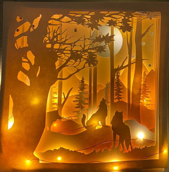 Download 3d Svg Wolf Wolves 3d Digital Download 3d Wolf Shadow Box Etsy