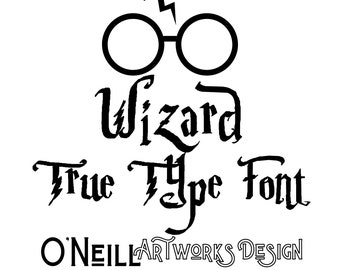 Magic Wizarding Font | TTF | True Type Font | Wizard Text Style Famous for Cricut