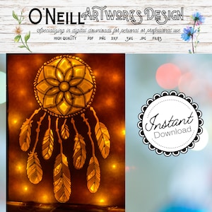 Dreamcatcher SVG Shadowbox | Lightbox Layered 3D Paper Art Decor | Cricut Cut File Template Project | Mandala Dreamcatcher Design