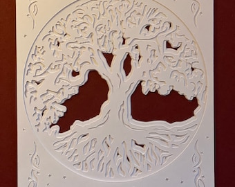 Layered Paper Art 3D Tree of Life SVG Card Size 5 x 6.50 inches Digital Download file for Cricut Silhouette or Scan N Cut Layered