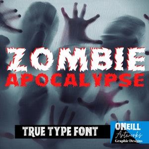 Vintage Horror Font | Zombie Apocalypse Font | .ttf |True Type Font | instant download font | Horror Text Style| Horror font