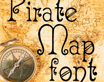 Pirate Map Font | Vampire Font | True Type Font |  ttf | Digital Download Text Style| Pirate Style Text