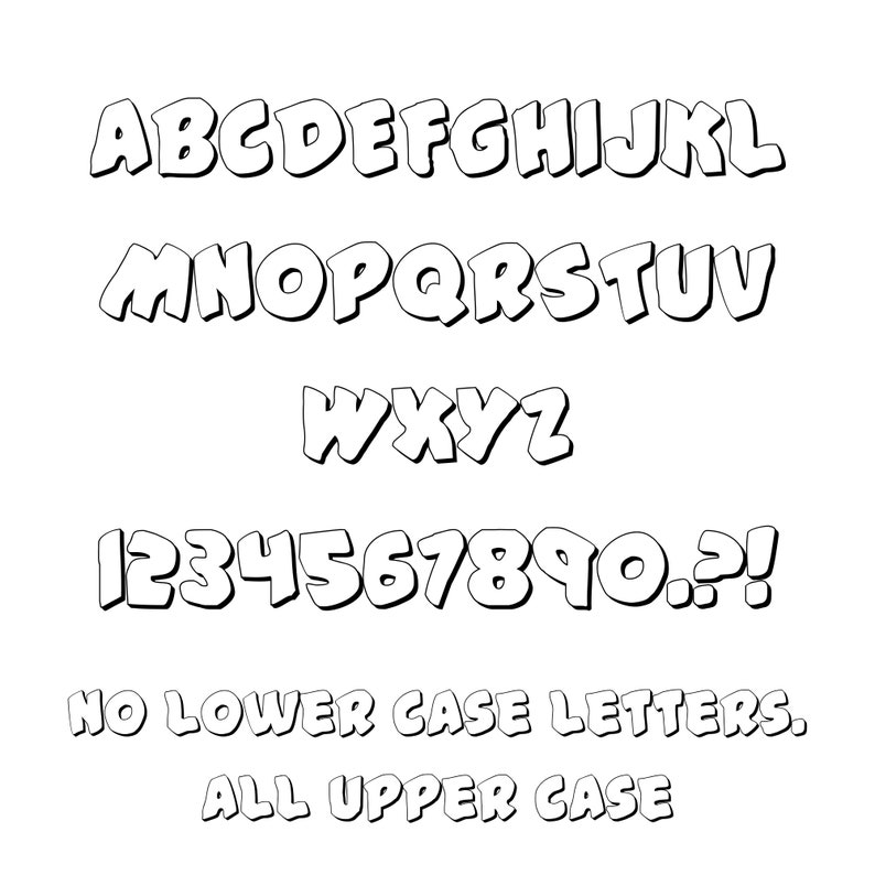 Bubble Shadow Font Chunky Printed True Type Font Ttf - Etsy