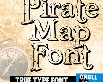 Fonte Mapa Pirata | Fonte Vampiro | Fonte True Type | ttf | Download Digital Estilo de Texto | Texto Estilo Pirata
