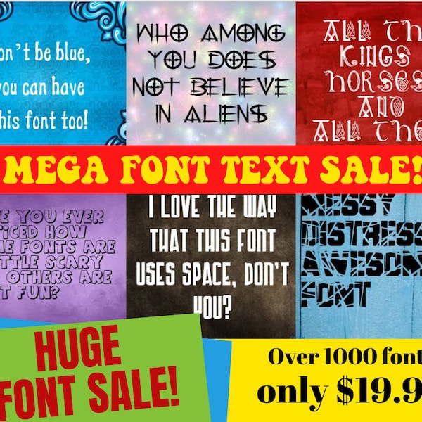 Huge Font Bundle with over 999 different true type text styles aka TTF files, fun to use and easy too