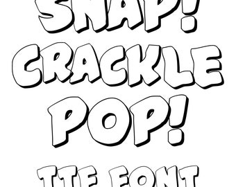 Bubble Shadow Font | Chunky printed True Type Font |  ttf | Digital Download Text Style| handdrawn font | Procreate font