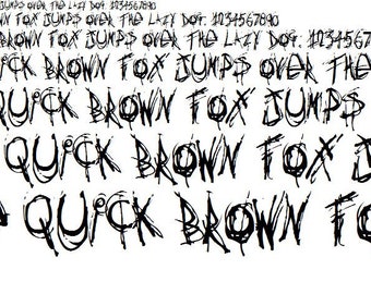 Fonte TTF estilo Blair Witch, estilo de texto TrueType assustador e arrepiante de vampiro, funciona com Cricut e Canva, estilo rabisco perfeito para o Halloween.