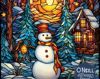90+ Stained Glass Winter Holiday Bundle PNG & SVG Files for Cricut Projects, Great for  Cards, Tumblers, Stickers, Ornaments and more