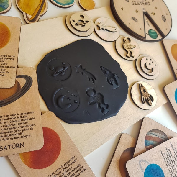 Dough Stampers Space | dough stamper games | educational toy | wooden toddler toys | montessori materials | dough games