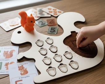 Wooden counting and sand tray, Montessori Math sets, Wooden Math Board, Montessori Counting Board, Montessori Math Board