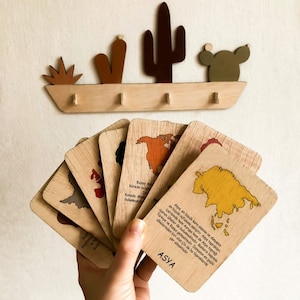 Tarjetas de continentes Montessori ? Tarjetas educativas de madera | Geografía montessori | Trabajo de motricidad fina Montessori | Juego de cartas educativo para niños.