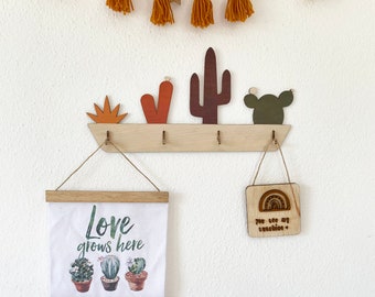 Room wall hanger, coat rack, wall shelf, toddler room wall hooks, gift idea for boy & girl, nursery wall hanger, kids room storage
