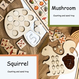 Wooden counting and sand tray, Montessori Math sets, Wooden Math Board, Montessori Counting Board, Montessori Math Board