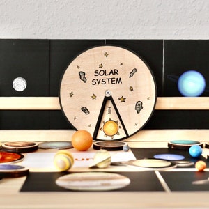 Jouet éducatif en bois de jouet de système solaire Montessori