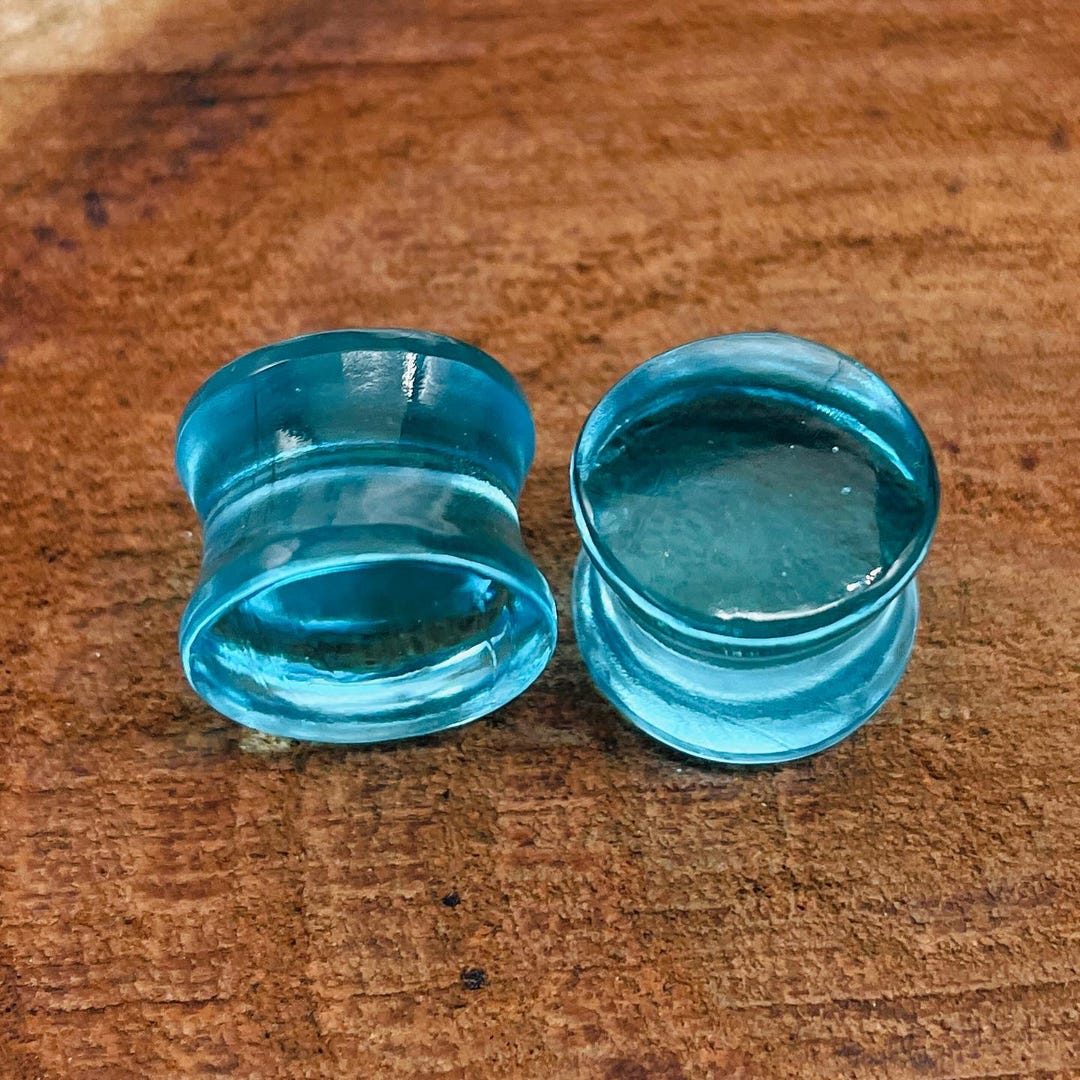 Topaz Plug PAIR of Swiss Blue Topaz Plugs Gauges, Earplugs, Handmade Quality ...
