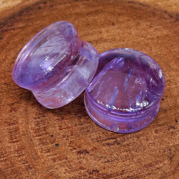 PARA zatyczek do uszu w kolorze naturalnego ametystu, piękne, ręcznie wykonane, wysokiej jakości, wymiary: (8 g) od 3 mm do 50 mm, możliwość dostosowania do własnych potrzeb.