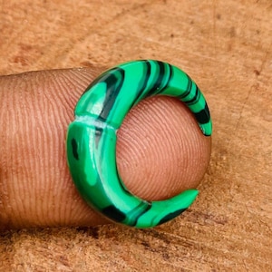 Organic Malachite Septum Pincher Tribal Notch Jewelry,Handmade Size:14g (2mm) to 12mm & Customise for Yourself.
