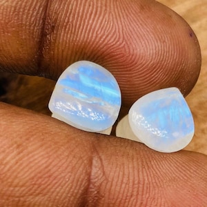 PAIRE de bouchons en forme de goutte d'eau arc-en-ciel en pierre de lune naturelle, bouchons d'oreilles, belle qualité faite à la main Taille : - (8 g) 3 mm à 20 mm et personnaliser