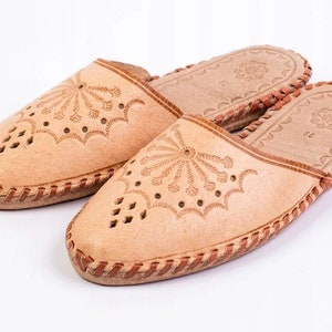polish leather slippers