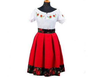 boho traditional polish costume ethnic maxi skirt long skirt Polish folk highlander maxi skirt ukrainian style slavic russian