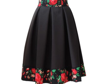 boho traditional polish costume ethnic maxi skirt long skirt Polish folk highlander maxi skirt ukrainian style slavic russian