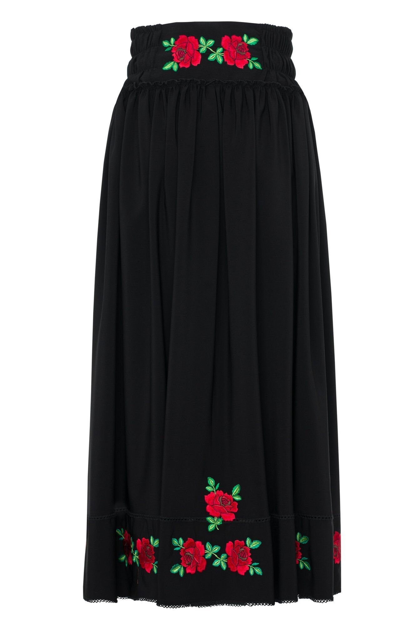 Polish Folk Highlander Maxi Skirt Embroidery Roses Russian Etsy