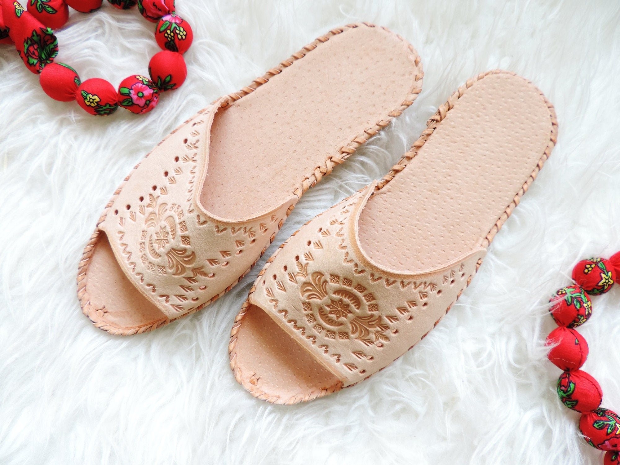 Women's handmade genuine leather slippers summer Etsy