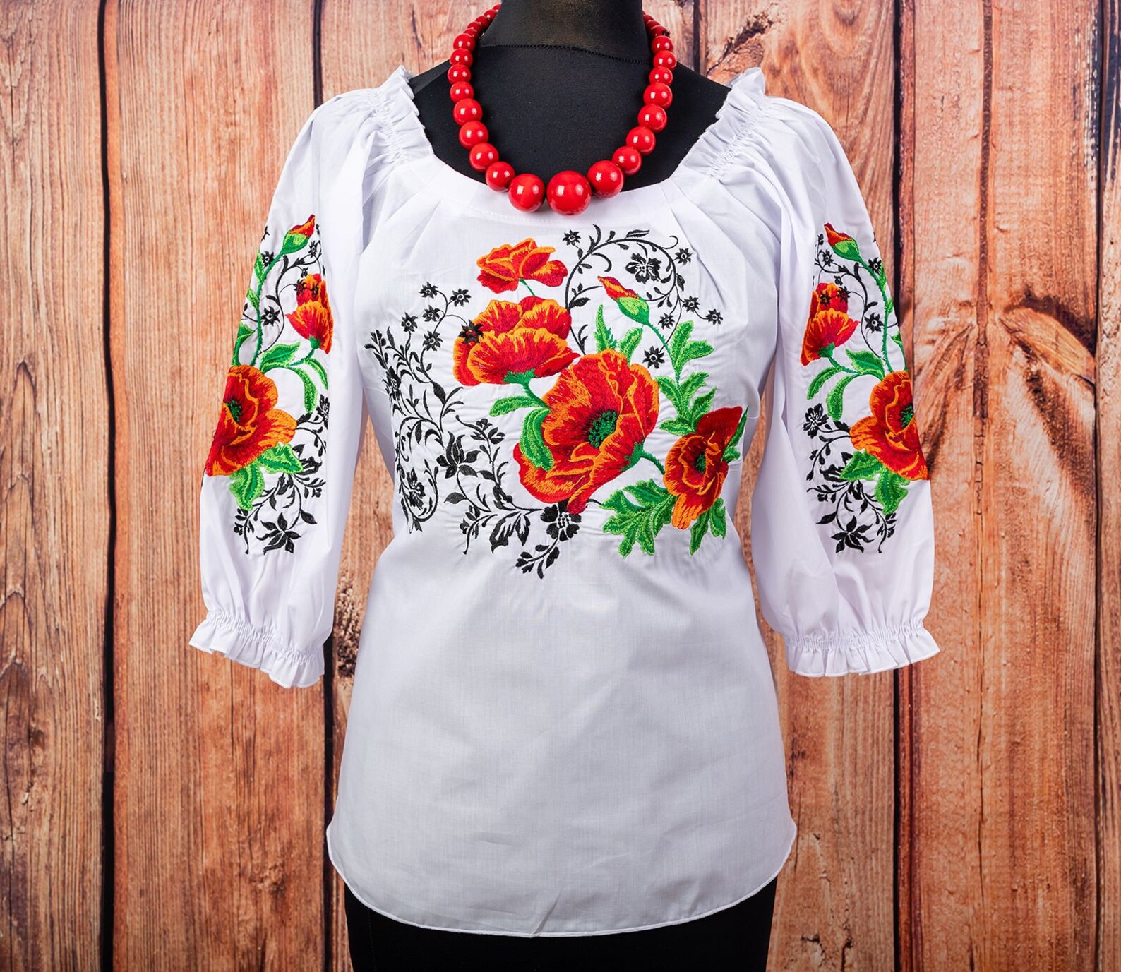 Polish folk embroidery blouse highlander blouse Ukrainian Etsy