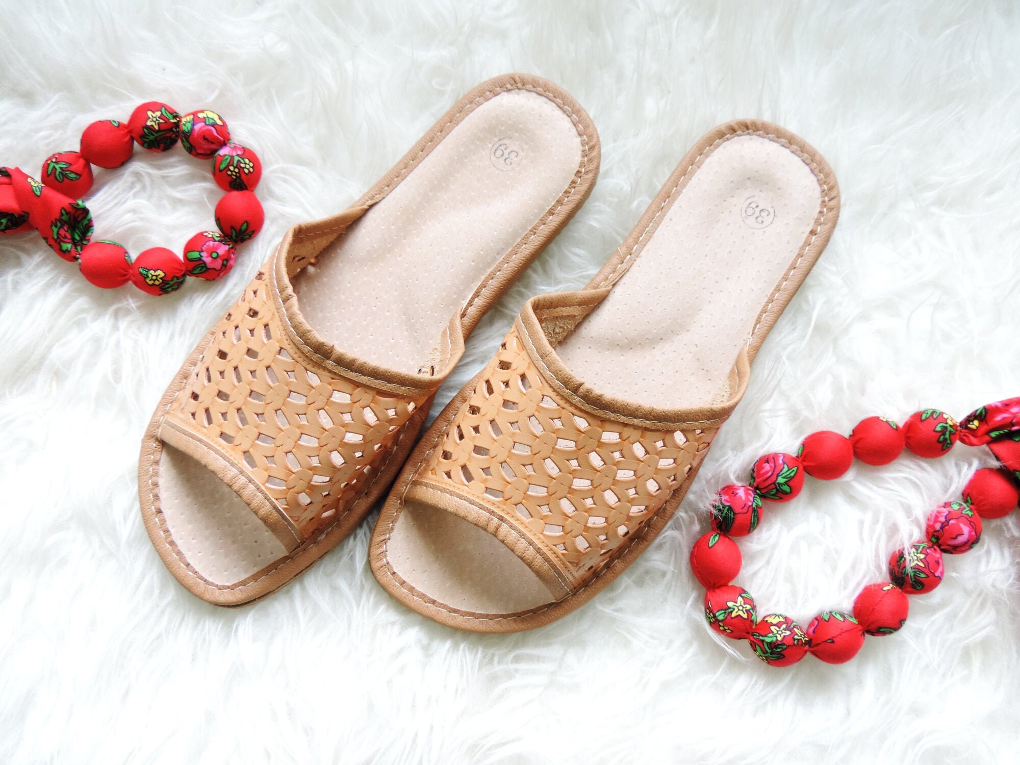 polish leather slippers