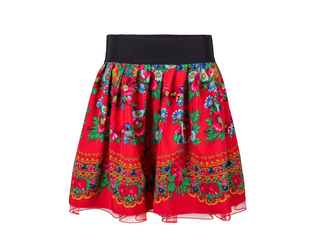 Womens Polish Folk Skirt Highlander FLOWERS Tulle Skirt - Etsy