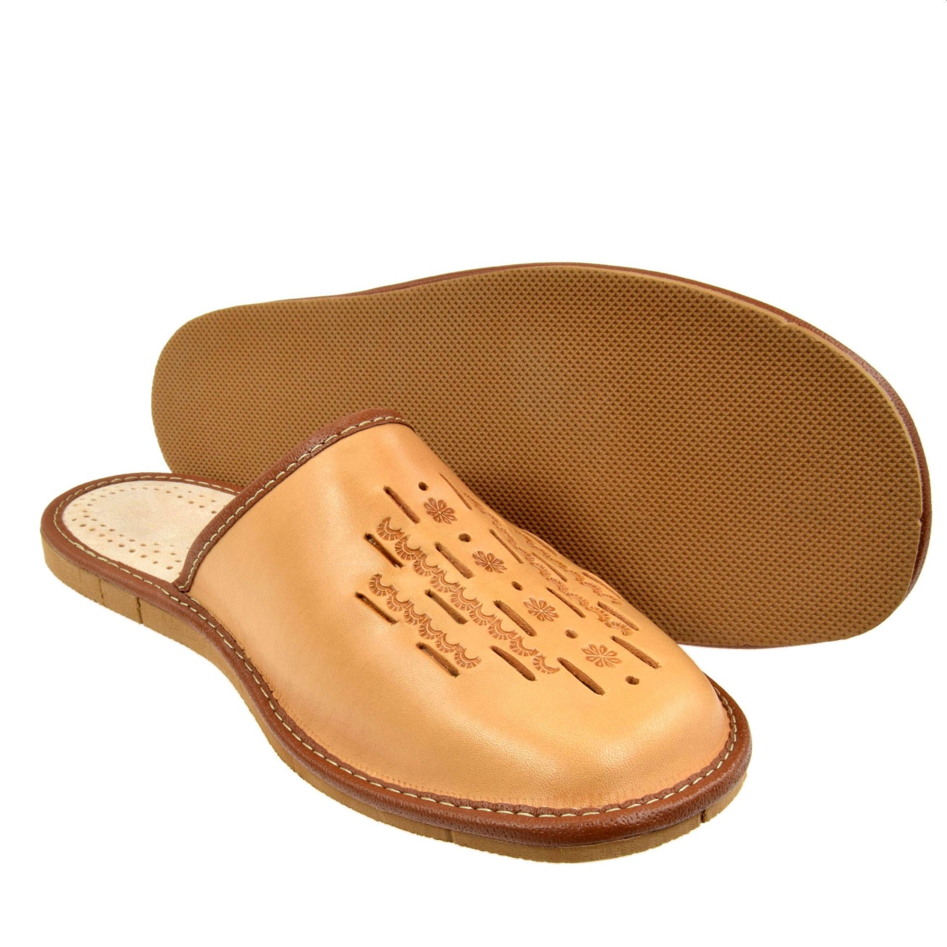 mens all leather slippers
