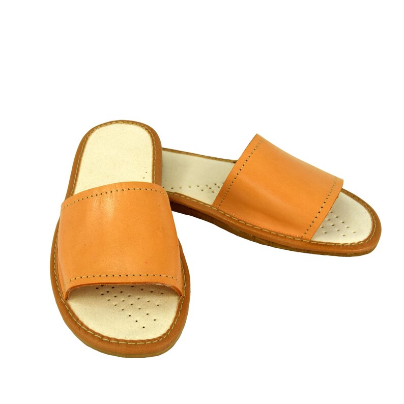Women's Genuine Leather Slippers Summer Slippers Home Etsy