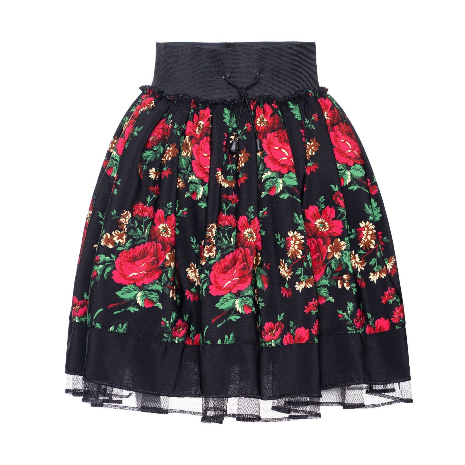 Womens polish folk skirt highlander FLOWERS tulle skirt | Etsy