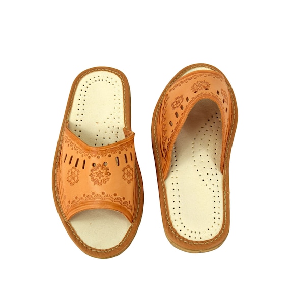 polish leather slippers