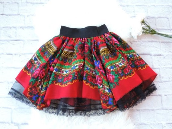 boho traditional polish costume ethnic maxi skirt long skirt Polish folk highlander maxi skirt ukrainian style slavic russian