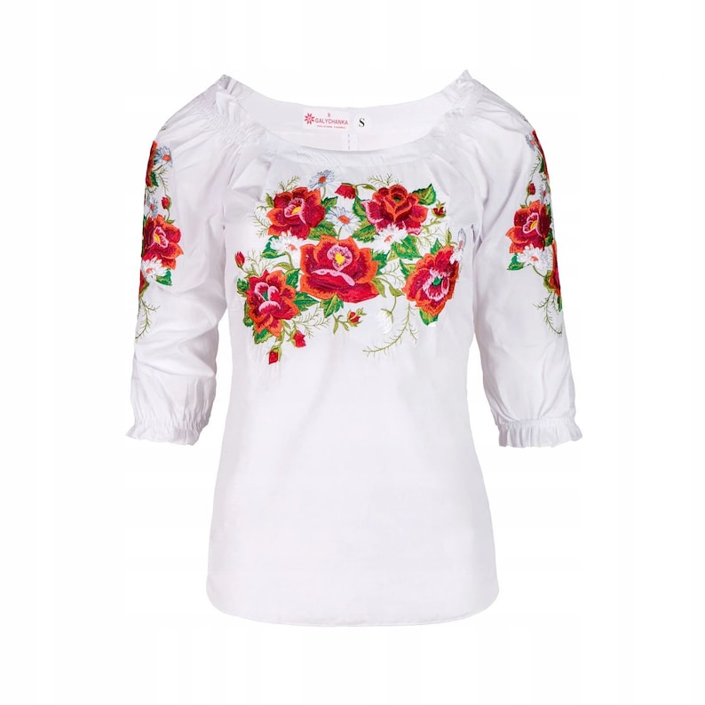 Polish Folk Embroidery Blouse Highlander Blouse Ukrainian Etsy