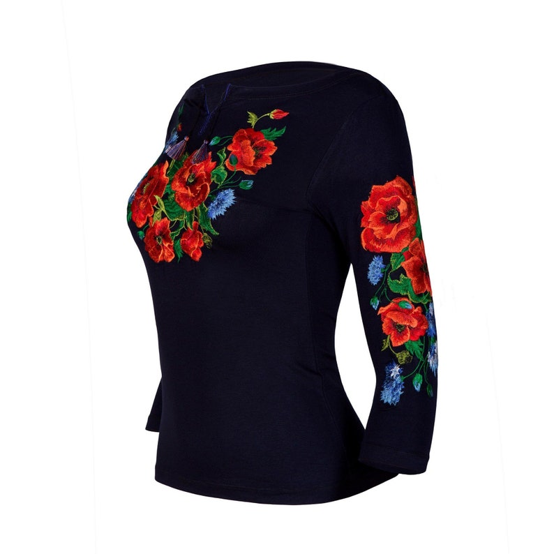 Polish folk embroidery blouse highlander blouse Ukrainian Etsy