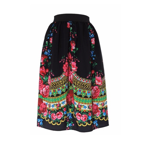 Polish Folk Highlander Midi Skirt Ethnic Slavic Boho Gyspsy - Etsy