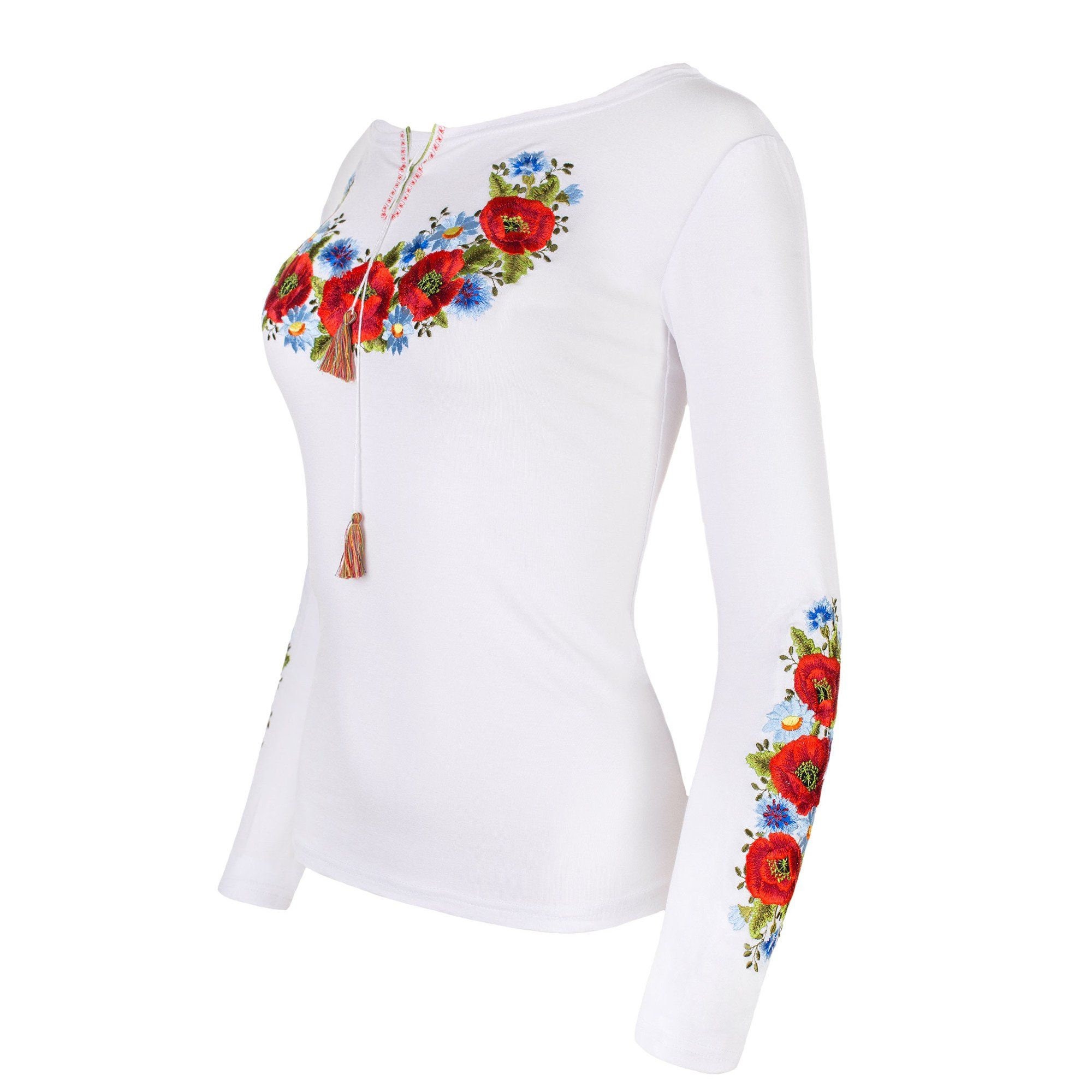 Polish folk embroidery blouse highlander blouse Ukrainian Etsy