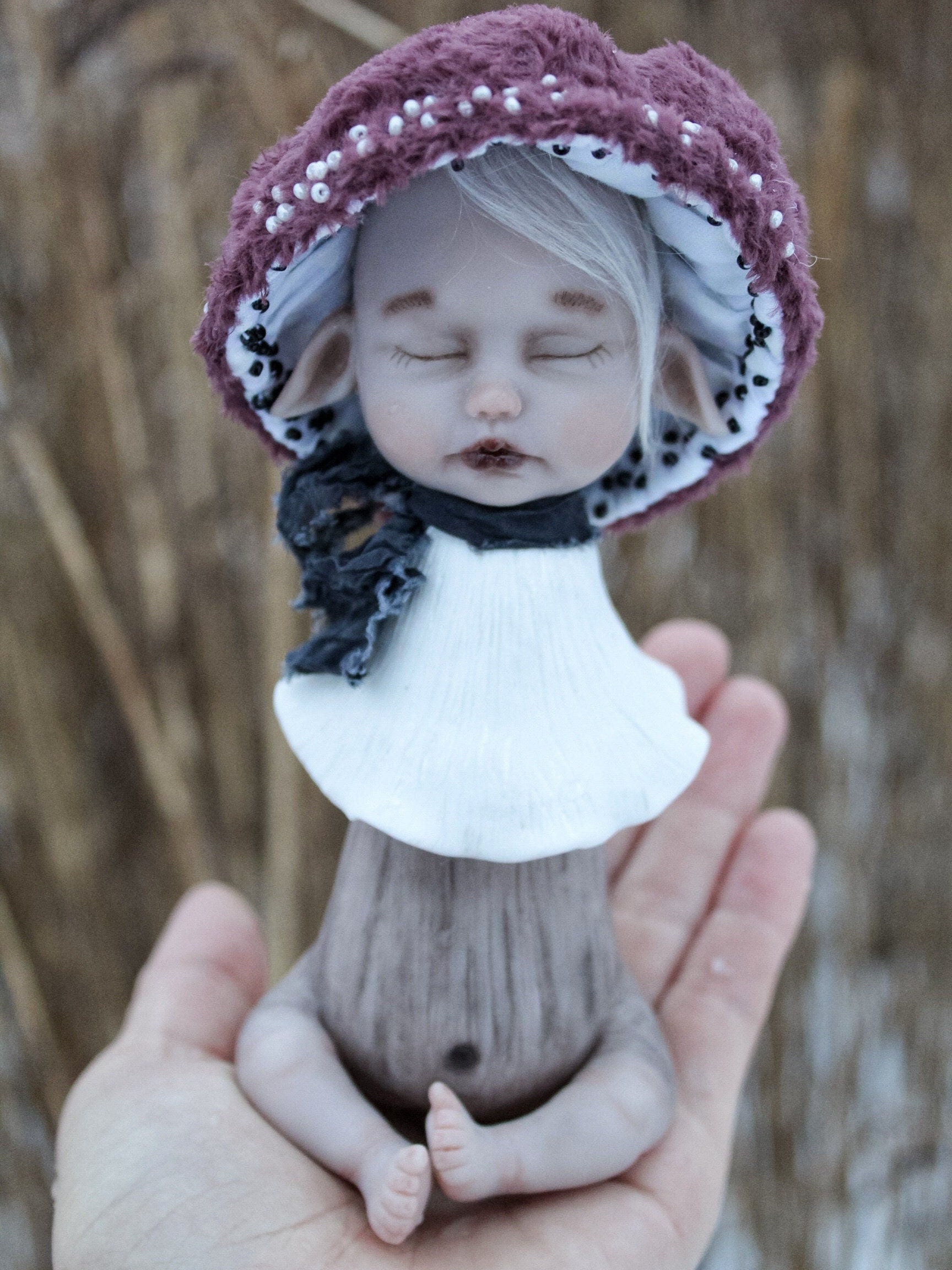 Mushroom doll OOAK doll Art doll Artist doll Fantasy toy Etsy
